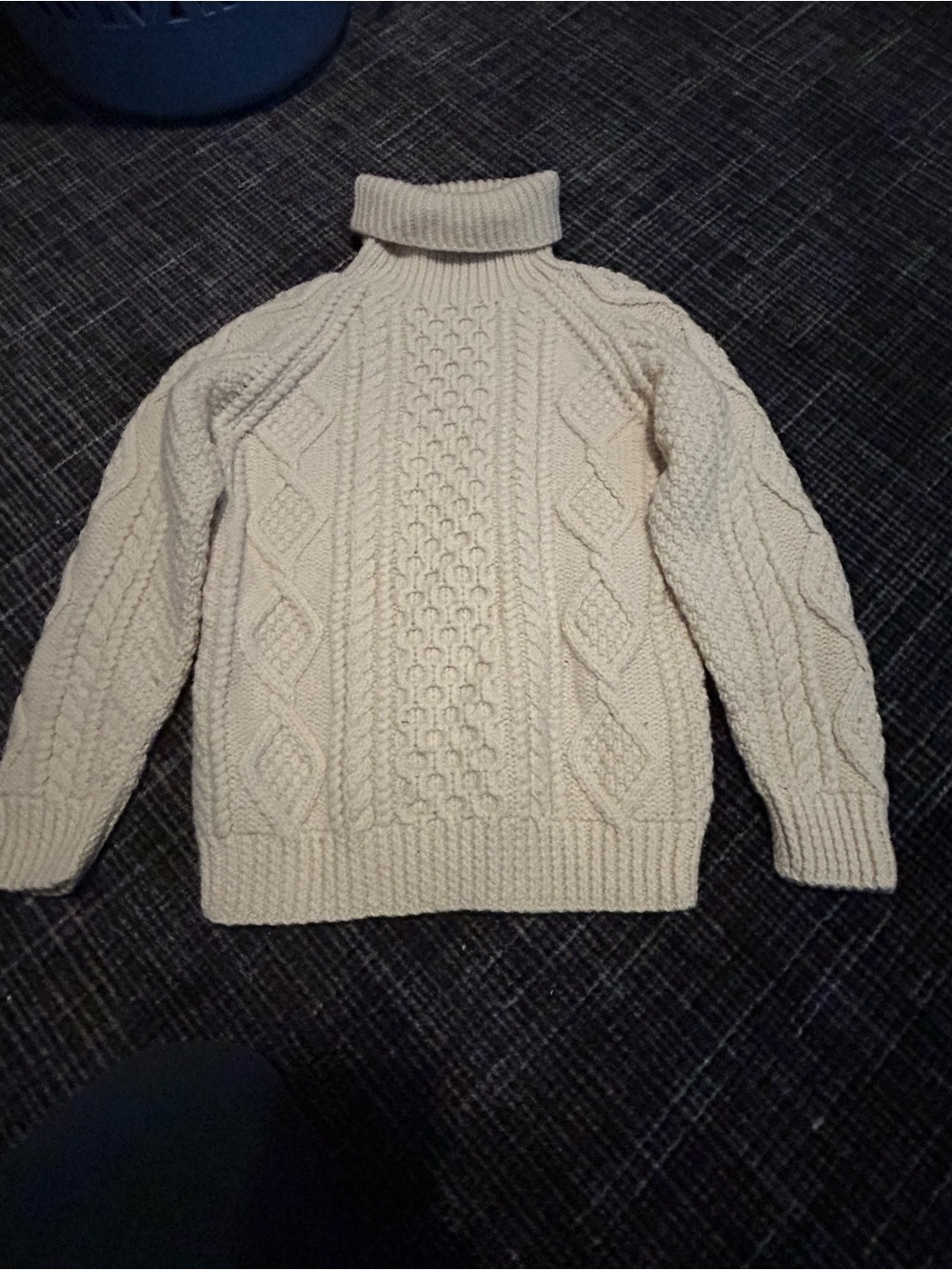 Turtleneck Cable Knit Sweater - Cream